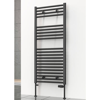 Reina Diva Black Flat Designer Heated Towel Radiator 25 Tubes
