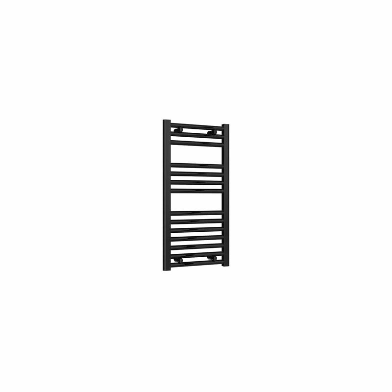 800 x 400 mm Reina Diva Black Flat Designer Heated Towel Radiator 25 Tubes