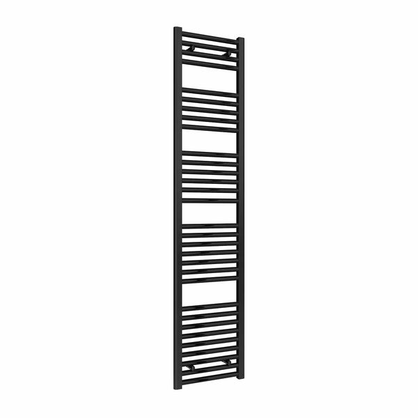 Reina Diva Black Flat Designer Heated Towel Radiator 25 Tubes
