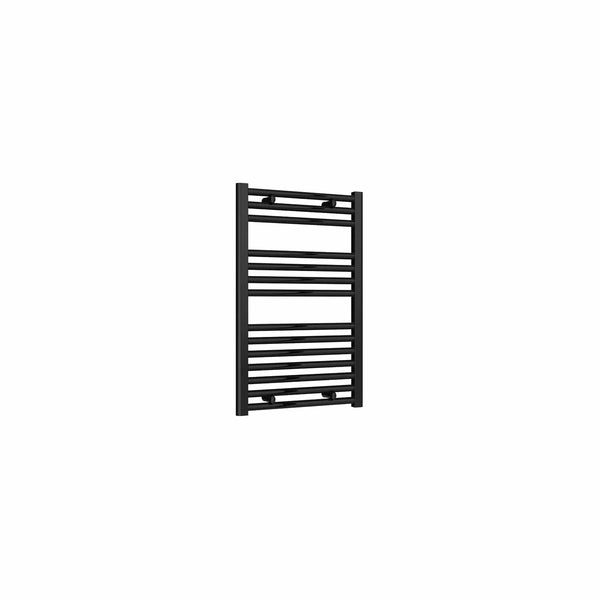 800 x 500 mm Reina Diva Black Flat Designer Heated Towel Radiator 25 Tubes