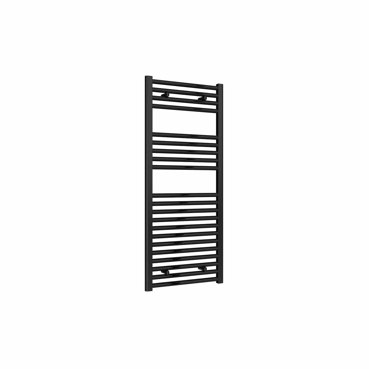 1200 x 500 mm Reina Diva Black Flat Designer Heated Towel Radiator 25 Tubes