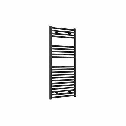 1200 x 500 mm Reina Diva Black Flat Designer Heated Towel Radiator 25 Tubes