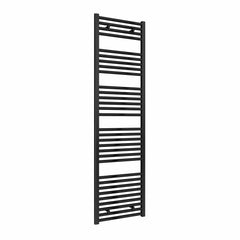 800 x 600 mm Reina Diva Black Flat Designer Heated Towel Radiator 25 Tubes