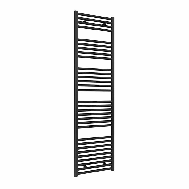 800 x 600 mm Reina Diva Black Flat Designer Heated Towel Radiator 25 Tubes