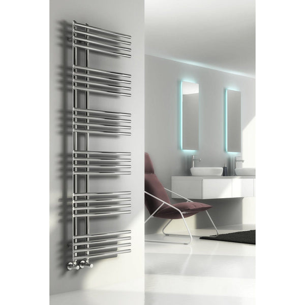 1000 x 500 mm / Chrome Reina Elisa Vertical Heated Steel Radiator