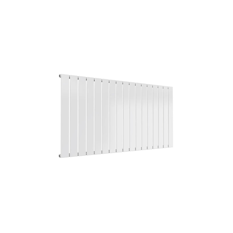 Single / White / 600 x 1254 mm Reina Flat Horizontal Steel Designer Radiator