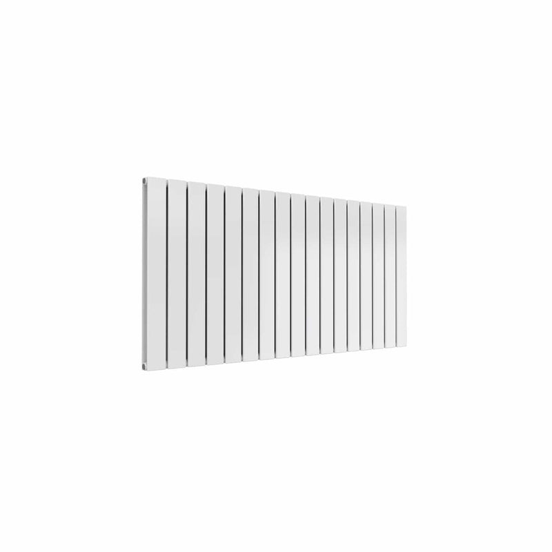Double / White / 600 x 1254 mm Reina Flat Horizontal Steel Designer Radiator