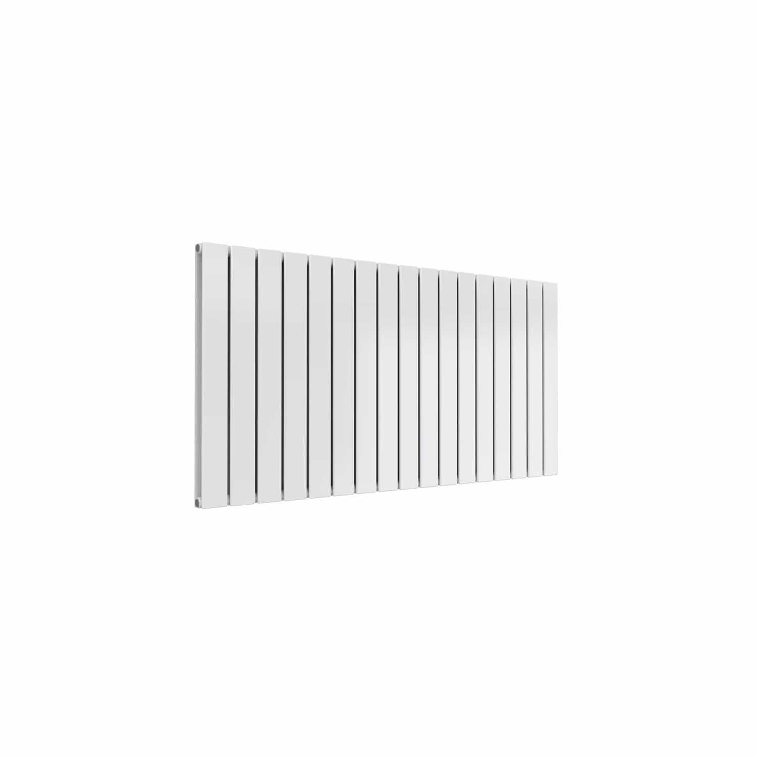 Double / White / 600 x 1254 mm Reina Flat Horizontal Steel Designer Radiator