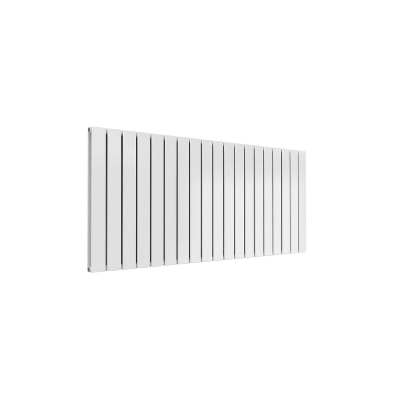 Double / White / 600 x 1402 mm Reina Flat Horizontal Steel Designer Radiator