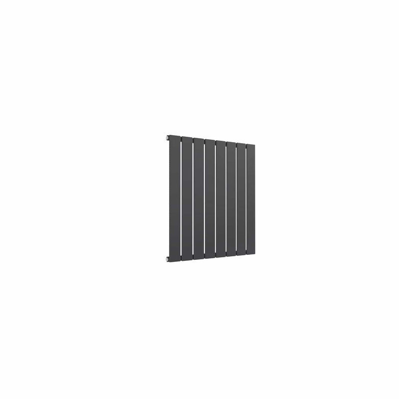 Single / Anthracite / 600 x 588 mm Reina Flat Horizontal Steel Designer Radiator
