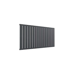 Single / Anthracite / 600 x 1254 mm Reina Flat Horizontal Steel Designer Radiator