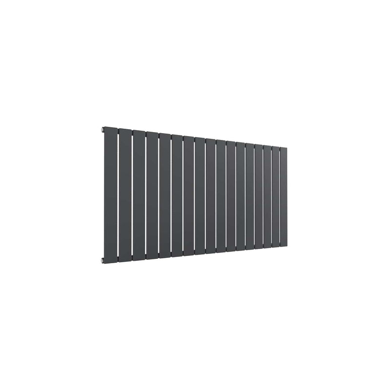 Single / Anthracite / 600 x 1254 mm Reina Flat Horizontal Steel Designer Radiator