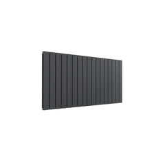 Double / Anthracite / 600 x 1254 mm Reina Flat Horizontal Steel Designer Radiator