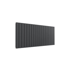 Double / Anthracite / 600 x 1402 mm Reina Flat Horizontal Steel Designer Radiator