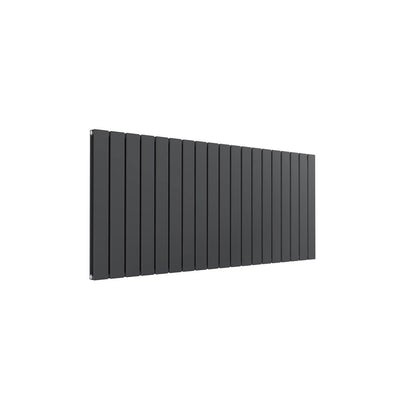 Double / Anthracite / 600 x 1402 mm Reina Flat Horizontal Steel Designer Radiator