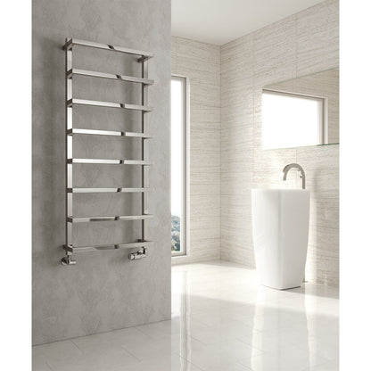 Reina Glora Vertical Designer Chrome Heated Towel Rail Steel Radiator