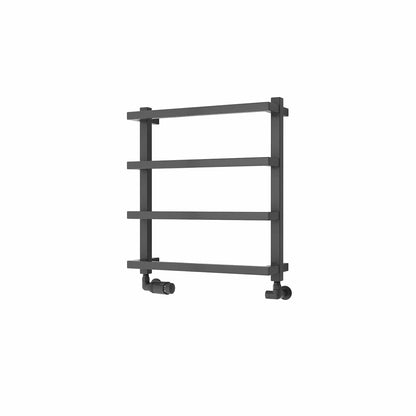 Anthracite / 555 x 500 mm Reina Glora Vertical Designer Chrome Heated Towel Rail Steel Radiator