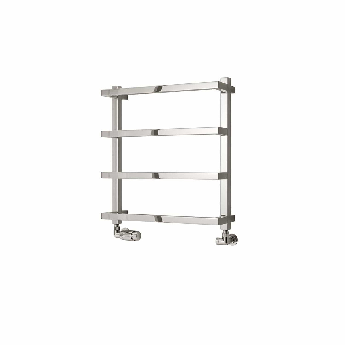 Chrome / 555 x 500 mm Reina Glora Vertical Designer Chrome Heated Towel Rail Steel Radiator
