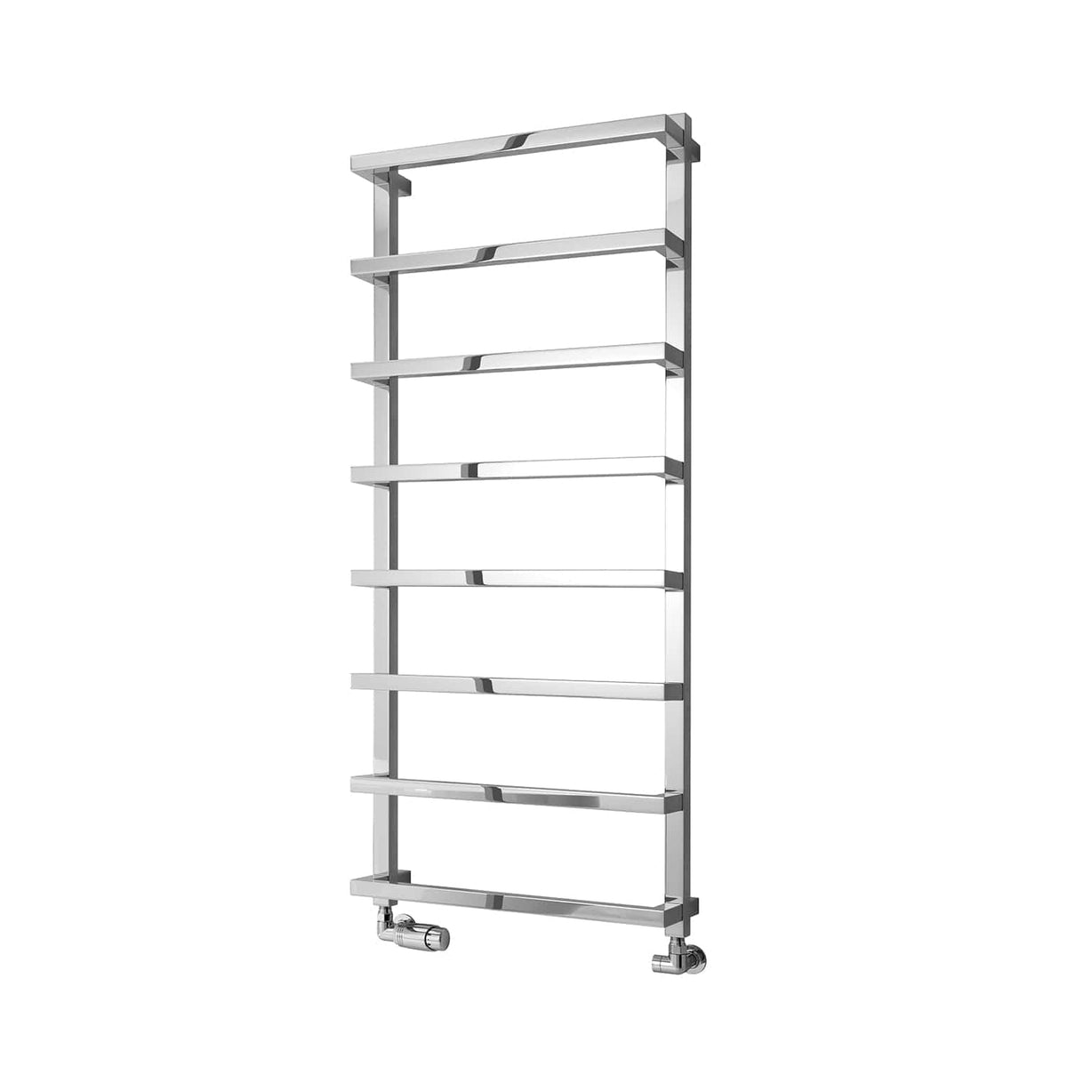 Chrome / 1195 x 500 mm Reina Glora Vertical Designer Chrome Heated Towel Rail Steel Radiator