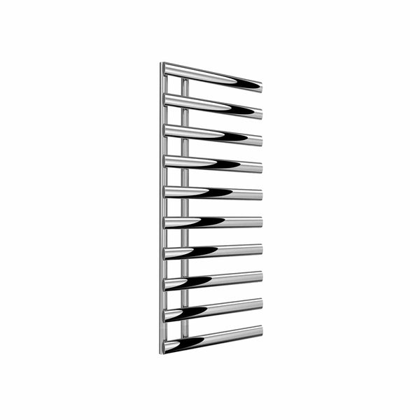 Chrome / 1140 x 500 mm Reina Grace Vertical Chrome Heated Designer Towel Rail Steel Radiator