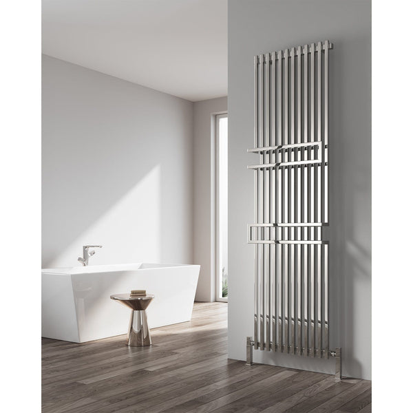 Reina Grande Vertical Designer Chrome Heated Towel Rail Steel Radiator