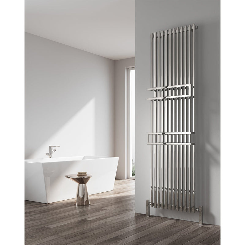 Reina Grande Vertical Designer Chrome Heated Towel Rail Steel Radiator