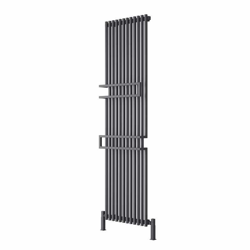 Anthracite Reina Grande Vertical Designer Chrome Heated Towel Rail Steel Radiator