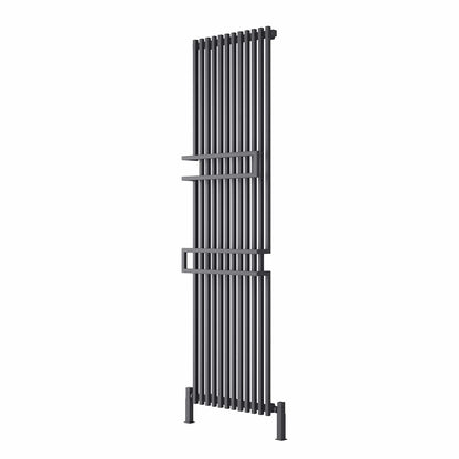Anthracite Reina Grande Vertical Designer Chrome Heated Towel Rail Steel Radiator