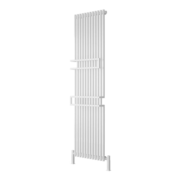 White Reina Grande Vertical Designer Chrome Heated Towel Rail Steel Radiator