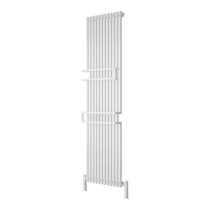 White Reina Grande Vertical Designer Chrome Heated Towel Rail Steel Radiator