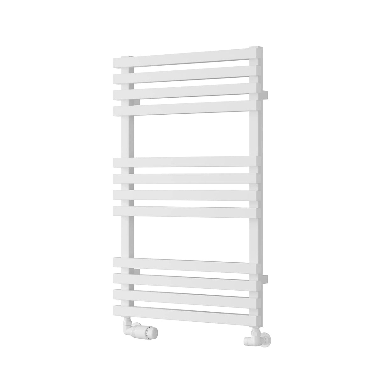 White / 816 x 500 mm Reina Kale Designer Vertical Heated Steel Towel Radiator