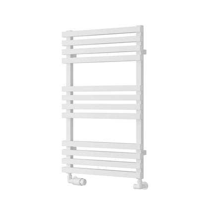 White / 816 x 500 mm Reina Kale Designer Vertical Heated Steel Towel Radiator