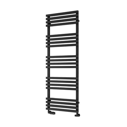 Black / 1436 x 500 mm Reina Kale Designer Vertical Heated Steel Towel Radiator