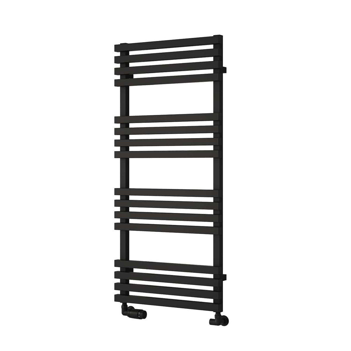 Black / 1126 x 500 mm Reina Kale Designer Vertical Heated Steel Towel Radiator