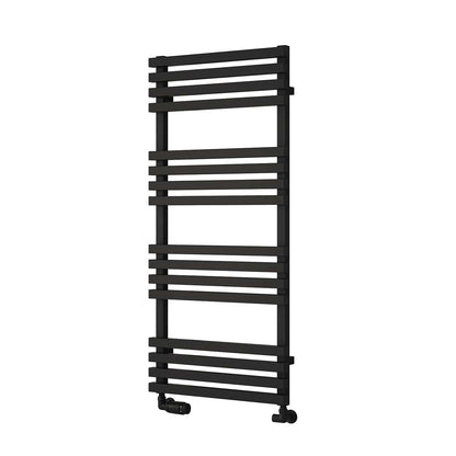 Black / 1126 x 500 mm Reina Kale Designer Vertical Heated Steel Towel Radiator