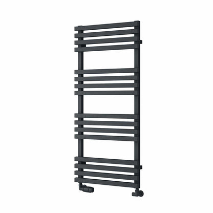 Anthracite / 1436 x 500 mm Reina Kale Designer Vertical Heated Steel Towel Radiator