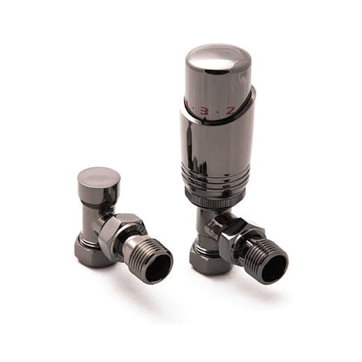 Reina Modal TRV Angled Valve Oiled Bronze For Towel Radiator With Lockshield
