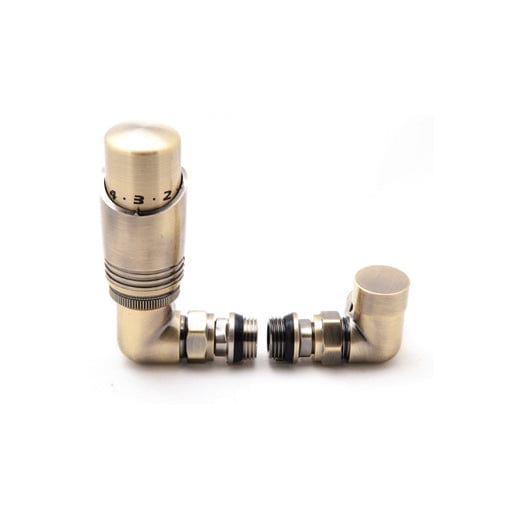 Reina Modal TRV Corner Valve Bronze For Heated Towel Rail Radiator With Lockshield