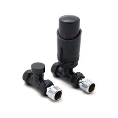 Reina Modal TRV Straight Valve Anthracite For Heated Towel Rail With Lockshield