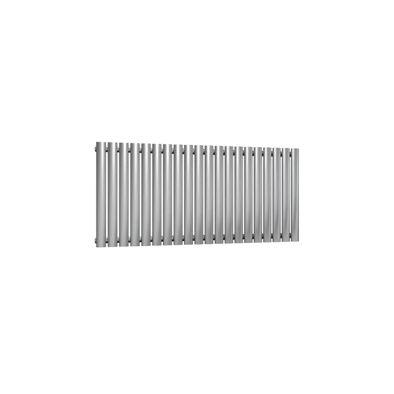 Single / Brushed / 600 x 1180 mm Reina Nerox Heated Stainless Steel Designer Radiator Horizontal