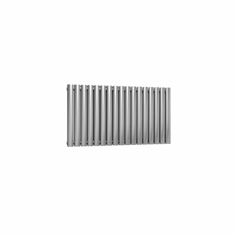 Double / Brushed / 600 x 1003 mm Reina Nerox Heated Stainless Steel Designer Radiator Horizontal