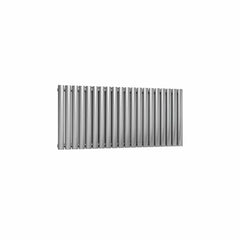 Double / Brushed / 600 x 1180 mm Reina Nerox Heated Stainless Steel Designer Radiator Horizontal