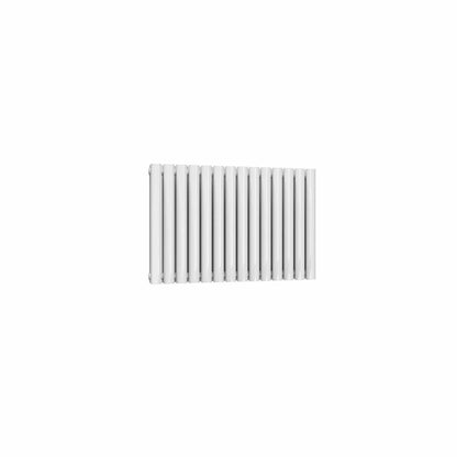Double / White / 550 x 826 mm Reina Neva Horizontal White and Anthracite Designer Steel Radiator