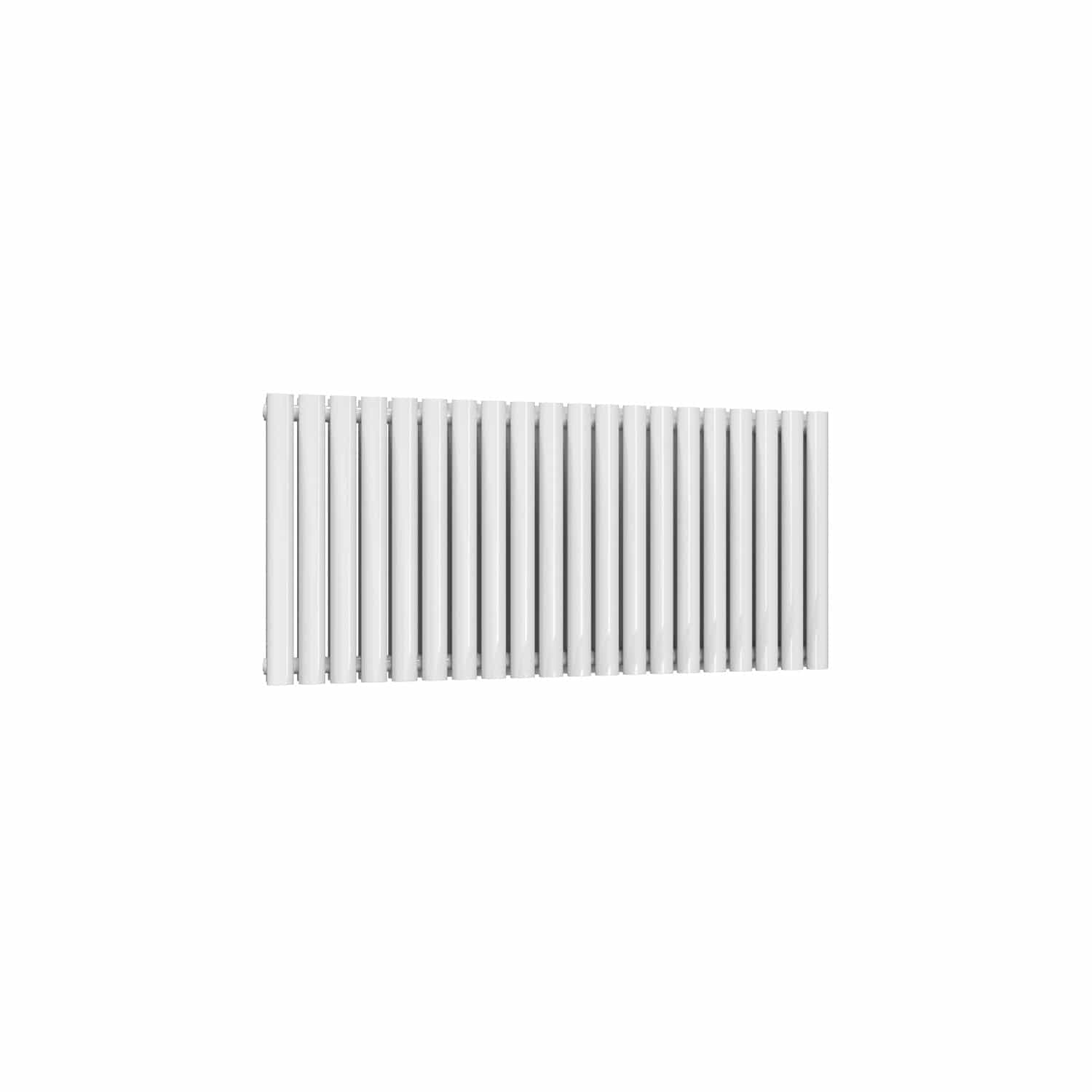 Double / White / 550 x 1180 mm Reina Neva Horizontal White and Anthracite Designer Steel Radiator