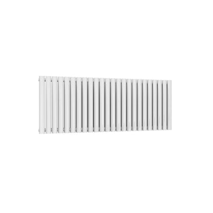 Double / White / 550 x 1416 mm Reina Neva Horizontal White and Anthracite Designer Steel Radiator