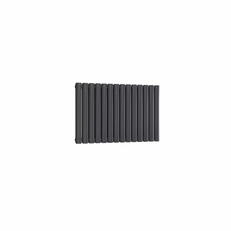 Double / Anthracite / 550 x 826 mm Reina Neva Horizontal White and Anthracite Designer Steel Radiator