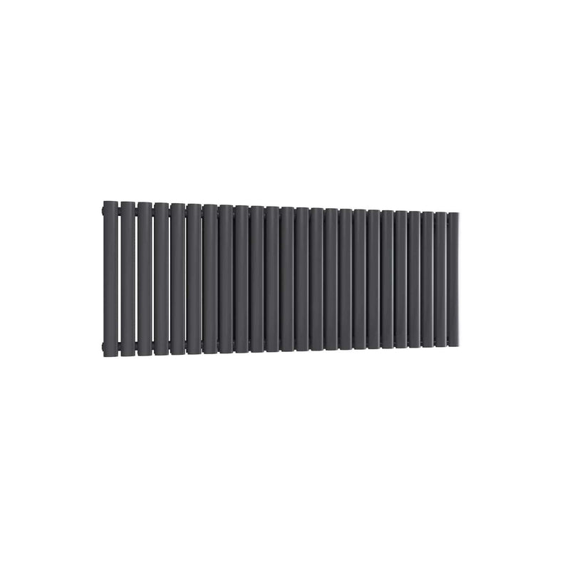 Double / Anthracite / 550 x 1416 mm Reina Neva Horizontal White and Anthracite Designer Steel Radiator