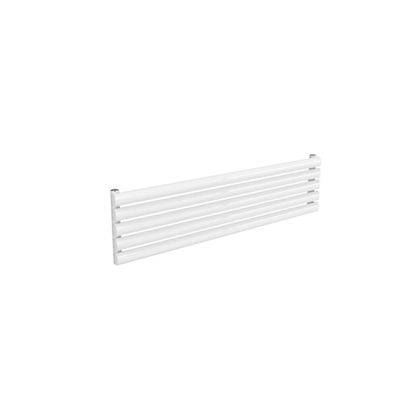 Single / White / 295 x 1200 mm Reina Nevah Mild Steel Designer Radiator Horizontal