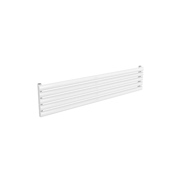 Single / White / 295 x 1400 mm Reina Nevah Mild Steel Designer Radiator Horizontal