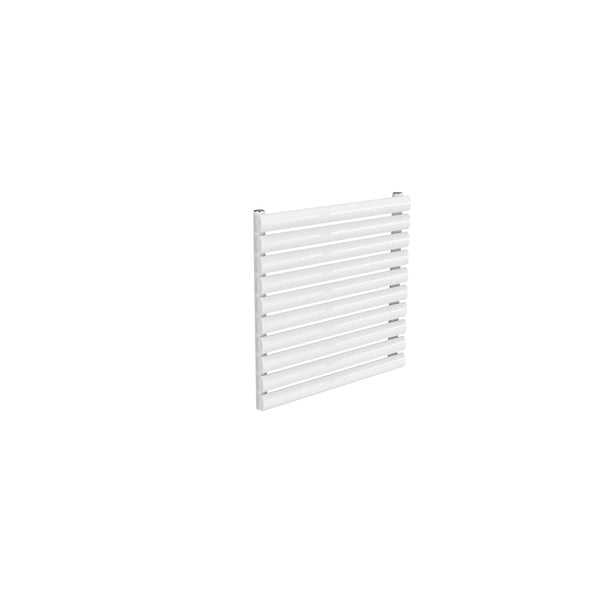 Single / White / 590 x 600 mm Reina Nevah Mild Steel Designer Radiator Horizontal